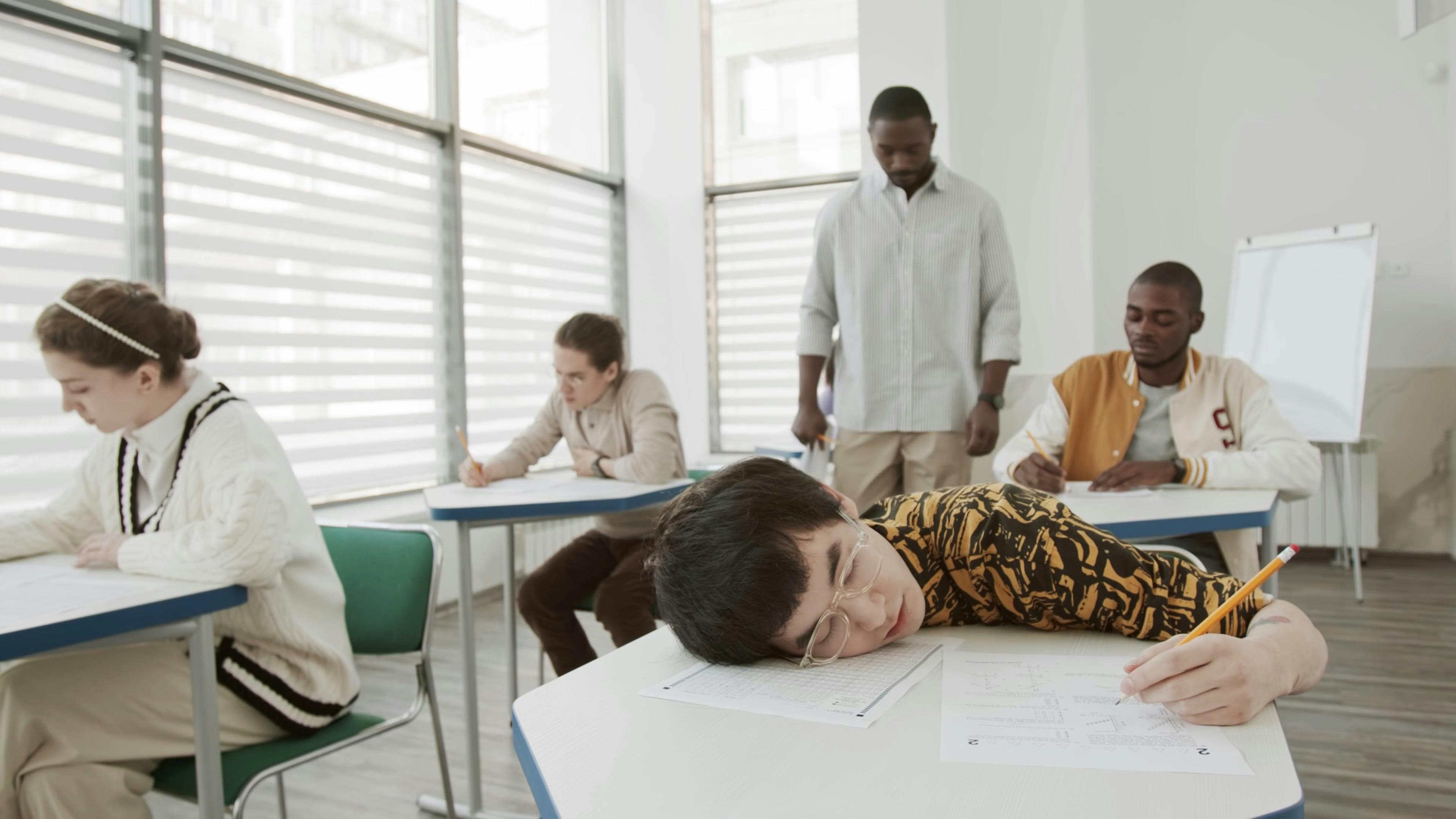 Student Sleeping In Classroom · Free Stock Video