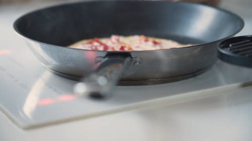 Cooking Vegetable Omelette Close up