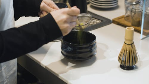 Barista Preparing Matcha Tea