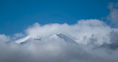 Clouds above Snow Capped Mountains 