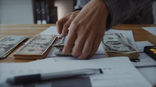 A Woman Counting Money