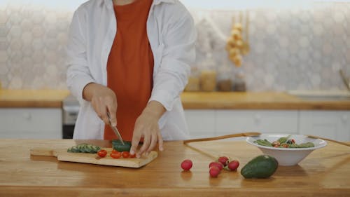 Preparing A Fresh Vegetable Salad