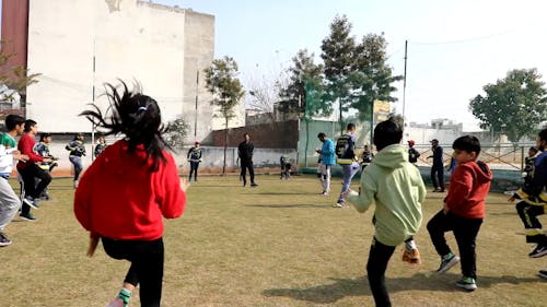 Children Exercising Outdoors