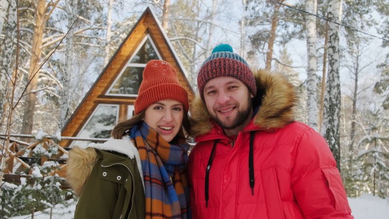 Romantic Couple Looking at Winter Landscape Free Stock Video Footage ...