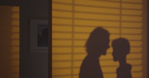 A Shadow of Couple Kissing