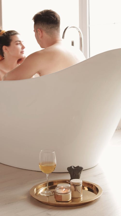 Couple Sitting in the Bathtub