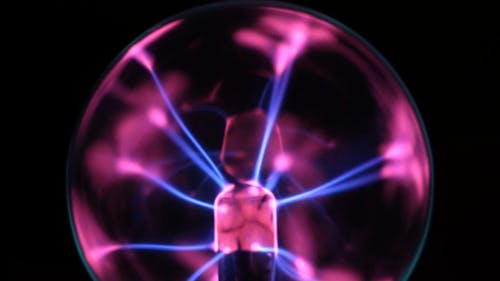 A Close-Up Footage of a Plasma Ball