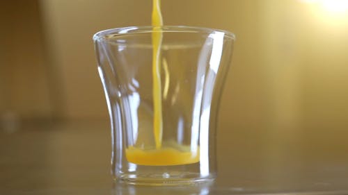 A Close-Up Video of Pouring Orange Juice