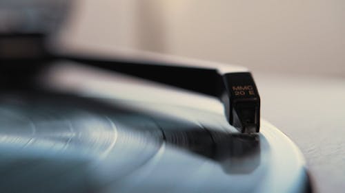 Close-Up View of a Record Player