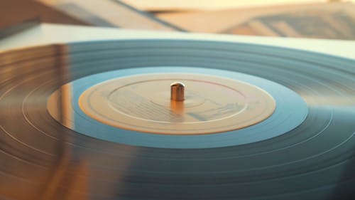 Close-Up View of a Vinyl Record
