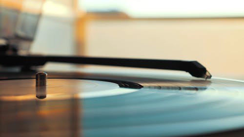 Close-Up View of a Record Player