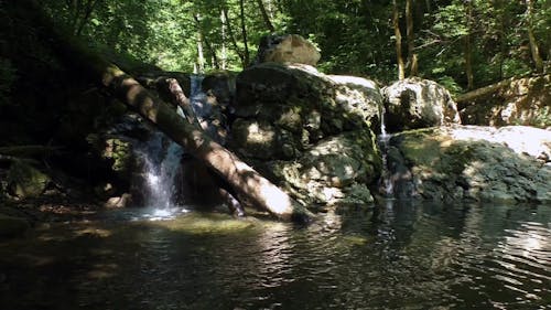 Close-Up Shot of a Cascading Water 