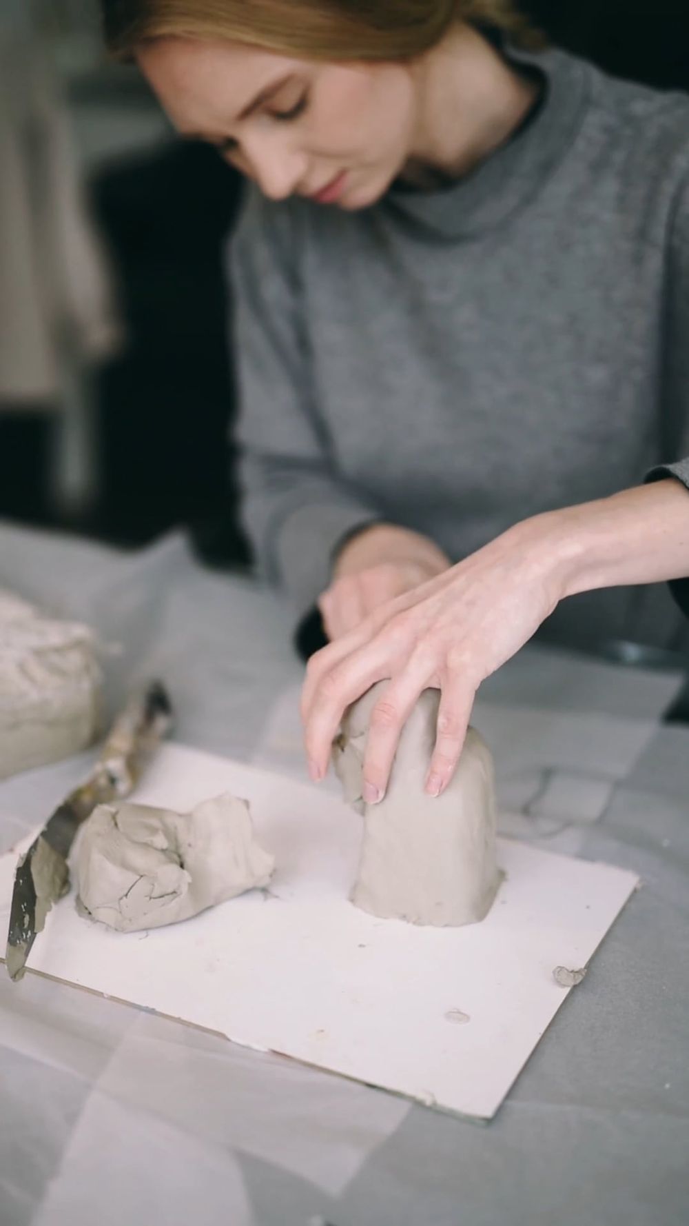Person Using Clay Person Sculpting a Clay · Free Stock Video