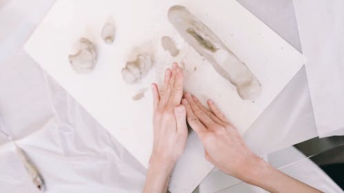 Hands Sculpting with Clay 