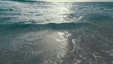 crashing waves on the seashore