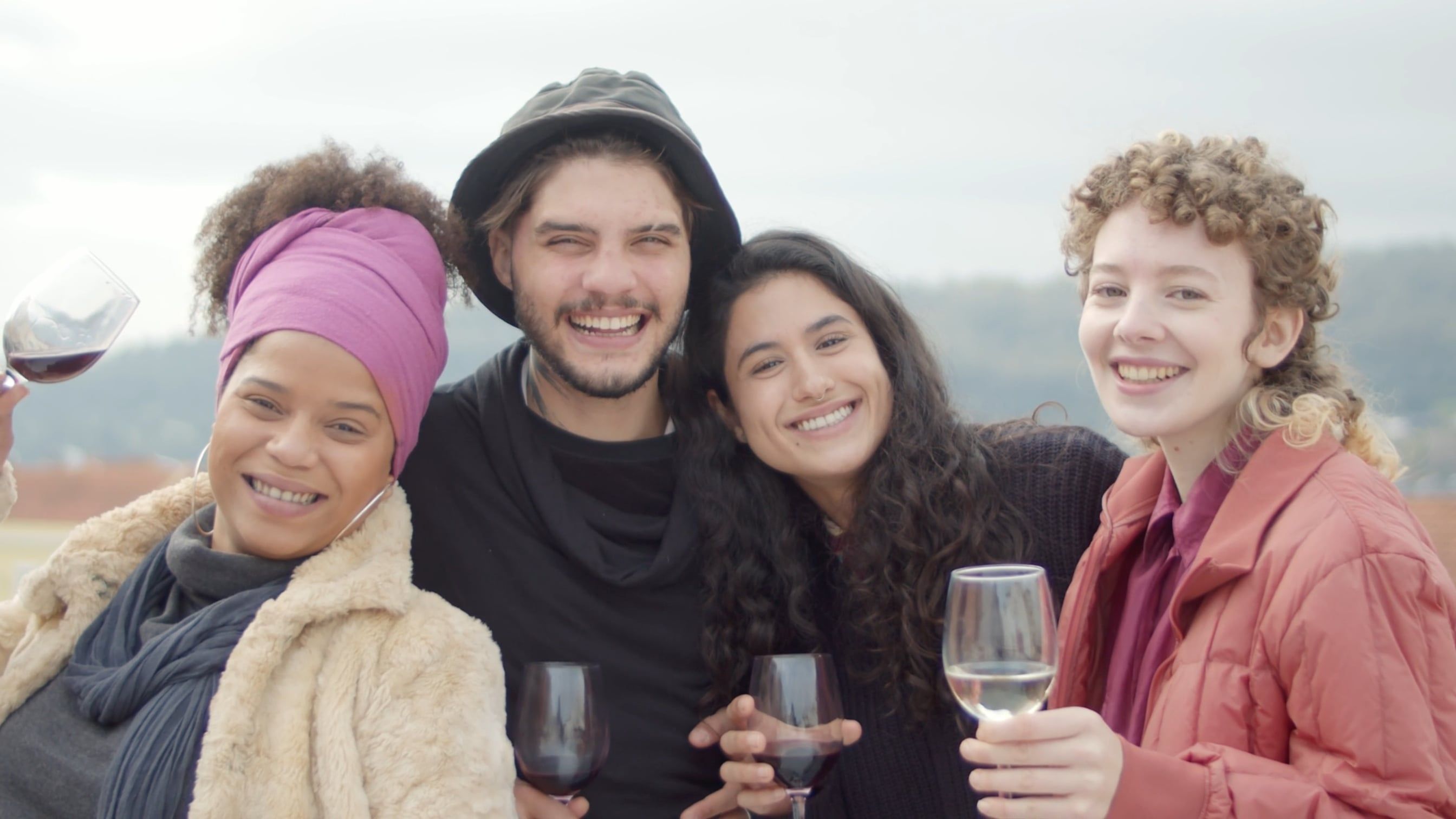 People Smiling While Holding Wine Glass Free Stock Video Footage ...