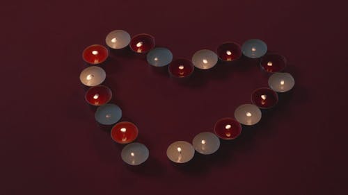 Candles Arranged in Heart Shape