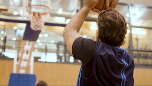 Close-Up View of People Playing Basketball