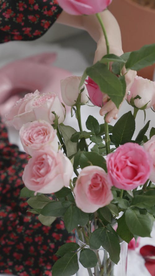 A Person Arranging Flowers