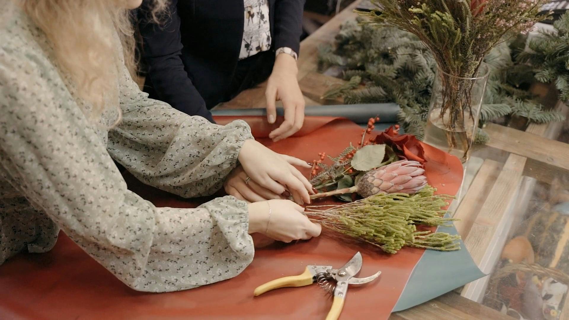 A Woman Arranging Flowers · Free Stock Video