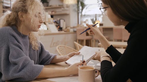 Two Woman Working out an Idea