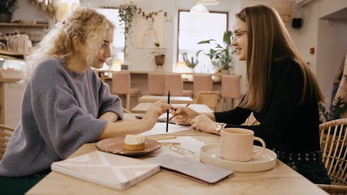 Two Woman Working out an Idea