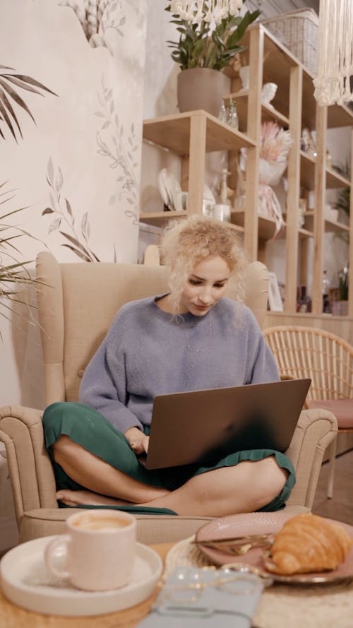 Woman Using a Laptop