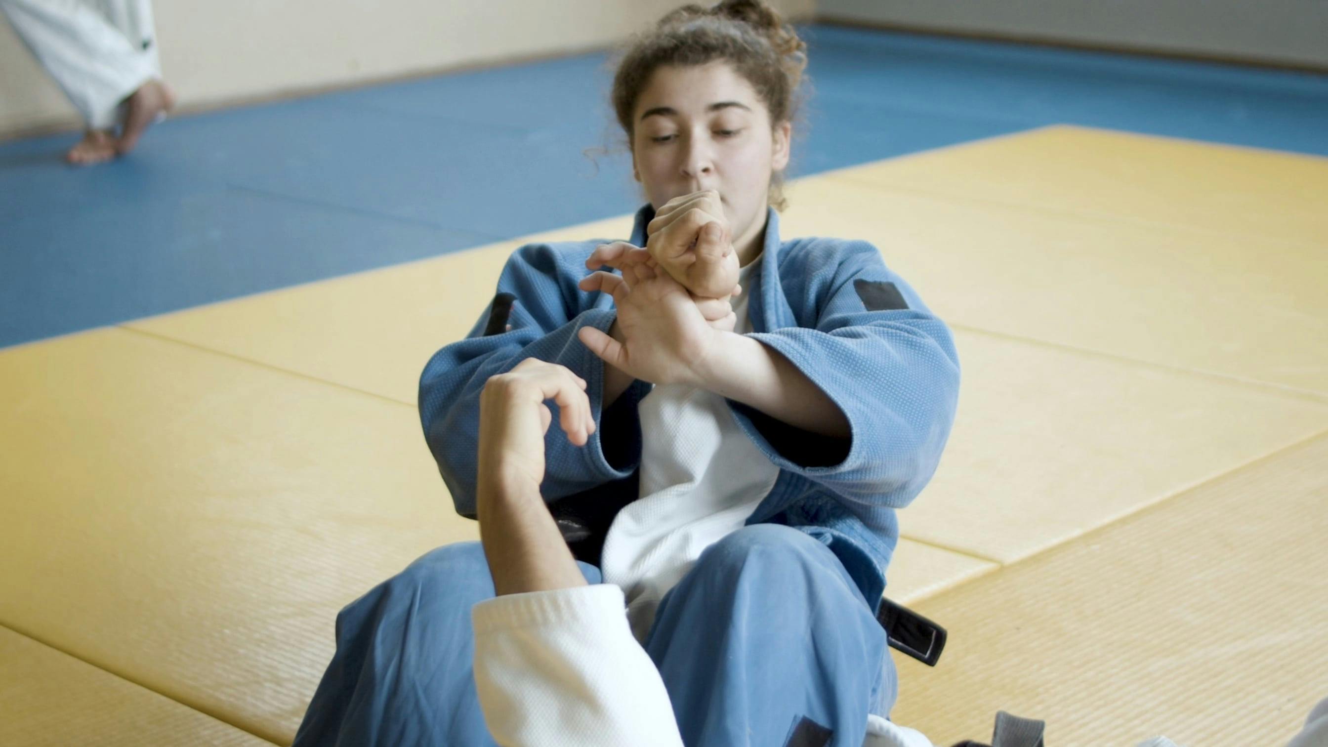Judo Athletes Training On Tatami Mat Free Stock Video Footage, Royalty
