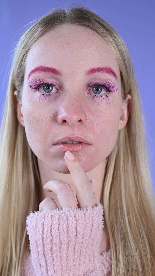 Woman Smiling Wearing Fancy Makeup