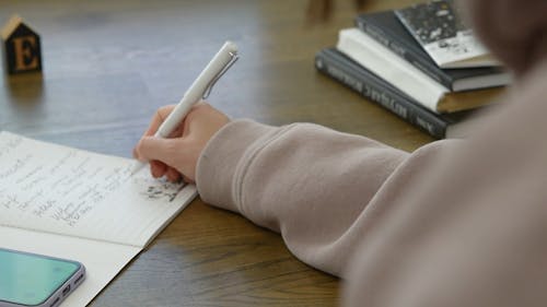Person Writing a Diary