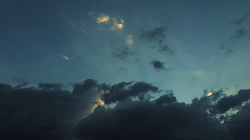 High Angle Shot of Sky with Clouds Moving