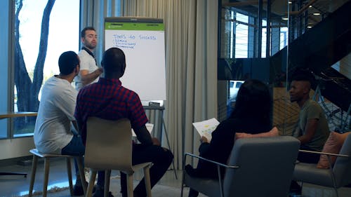 Businessmen Brainstorming In A Meeting