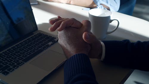 A Laptop Used In A Business Meeting