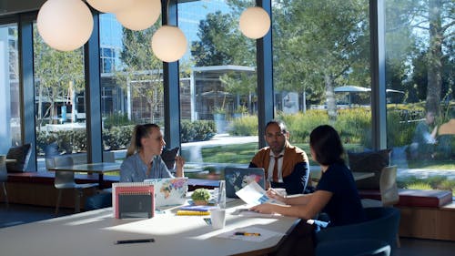 A Group Of People In A Business Meeting