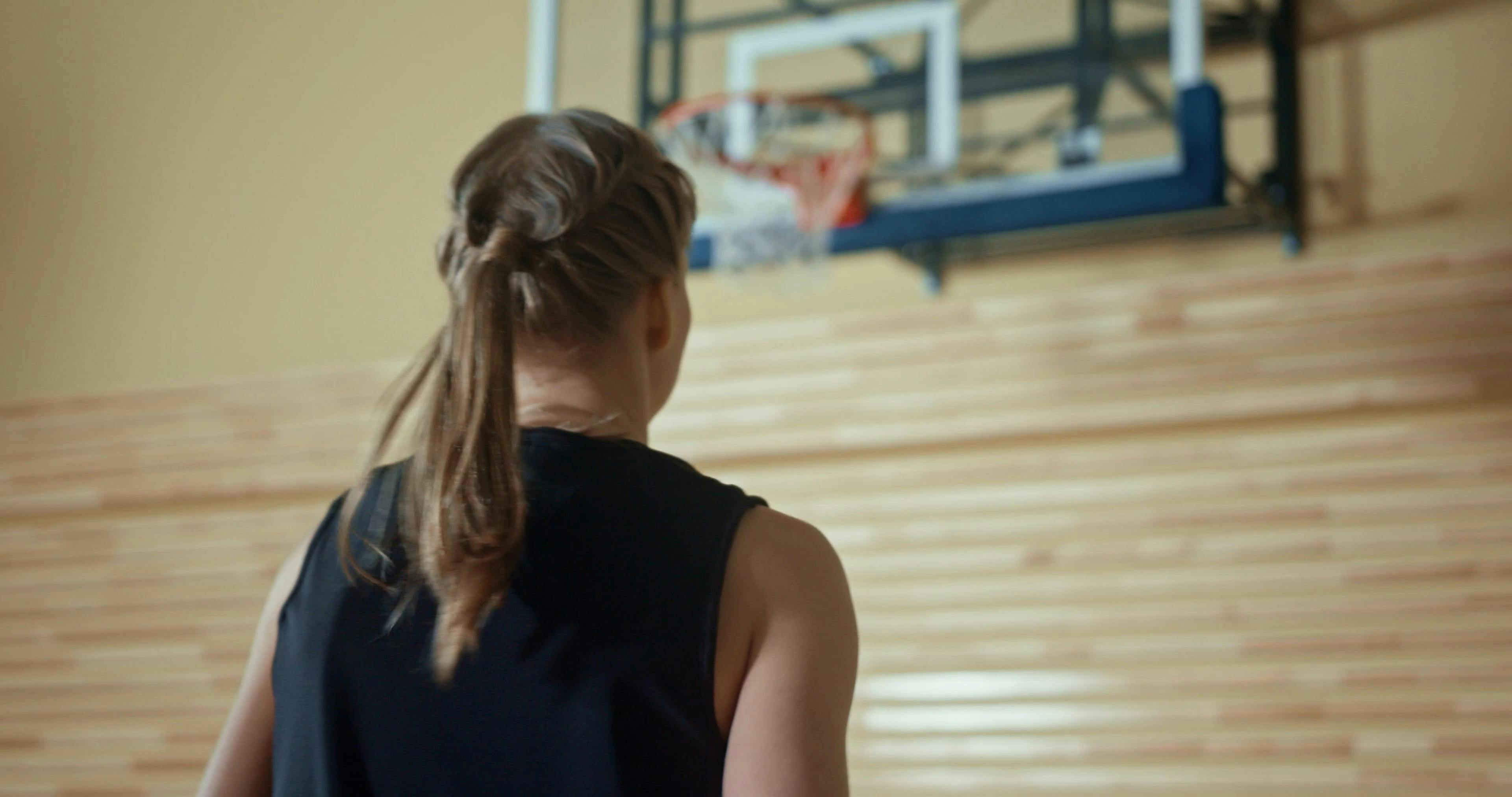 Female Basketball Player Shooting the Ball Free Stock Video Footage