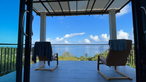 View of the Sea from the Balcony of a House