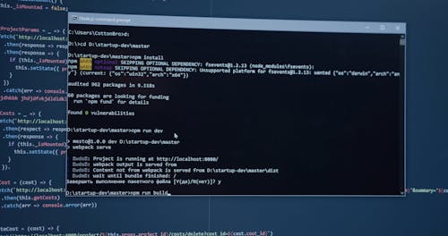 A Computer Code Running on Screen