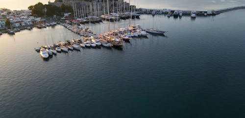 Sailboats in a Port