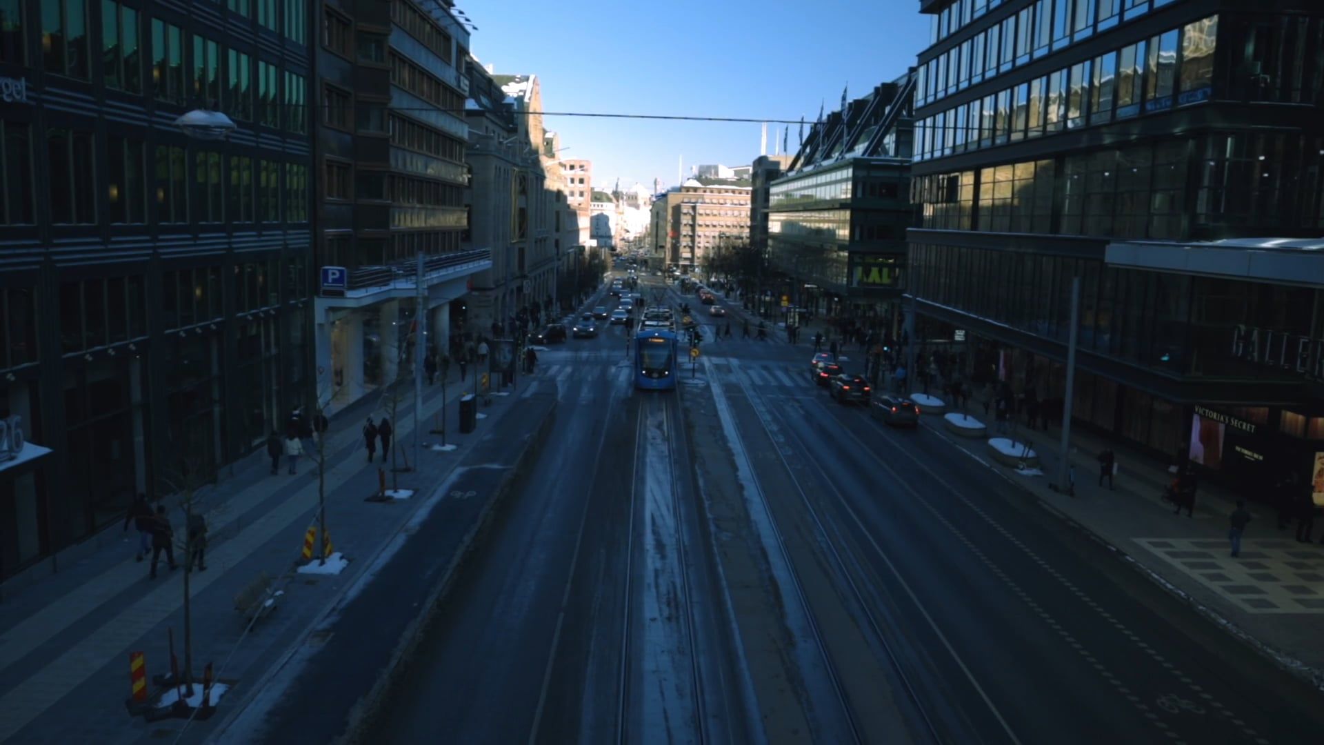 a view of a city street with a tram 6813513 — free pexels stock footage