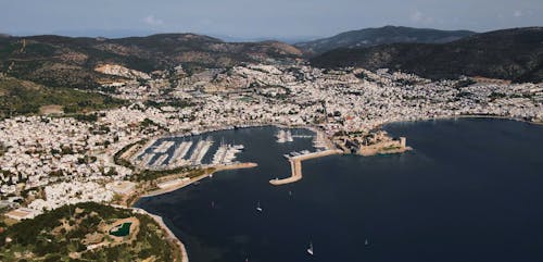 Drone Footage of Coastal City