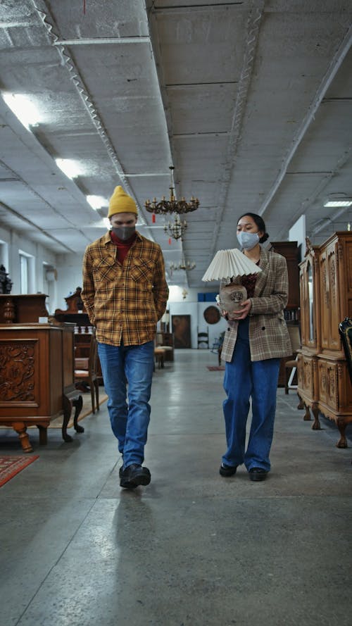 A Person Buying an Old Lamp Shade