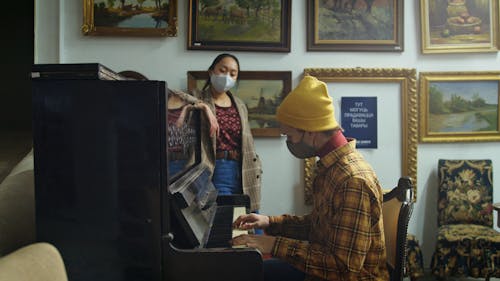 A Man Playing Piano
