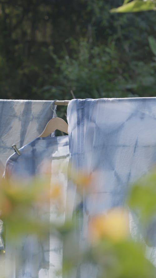 Laundry Hanging on a Clothesline to Dry