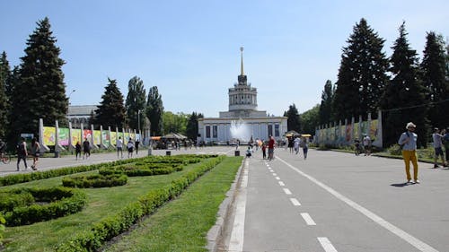 People Walking at the Expocenter of Ukraine