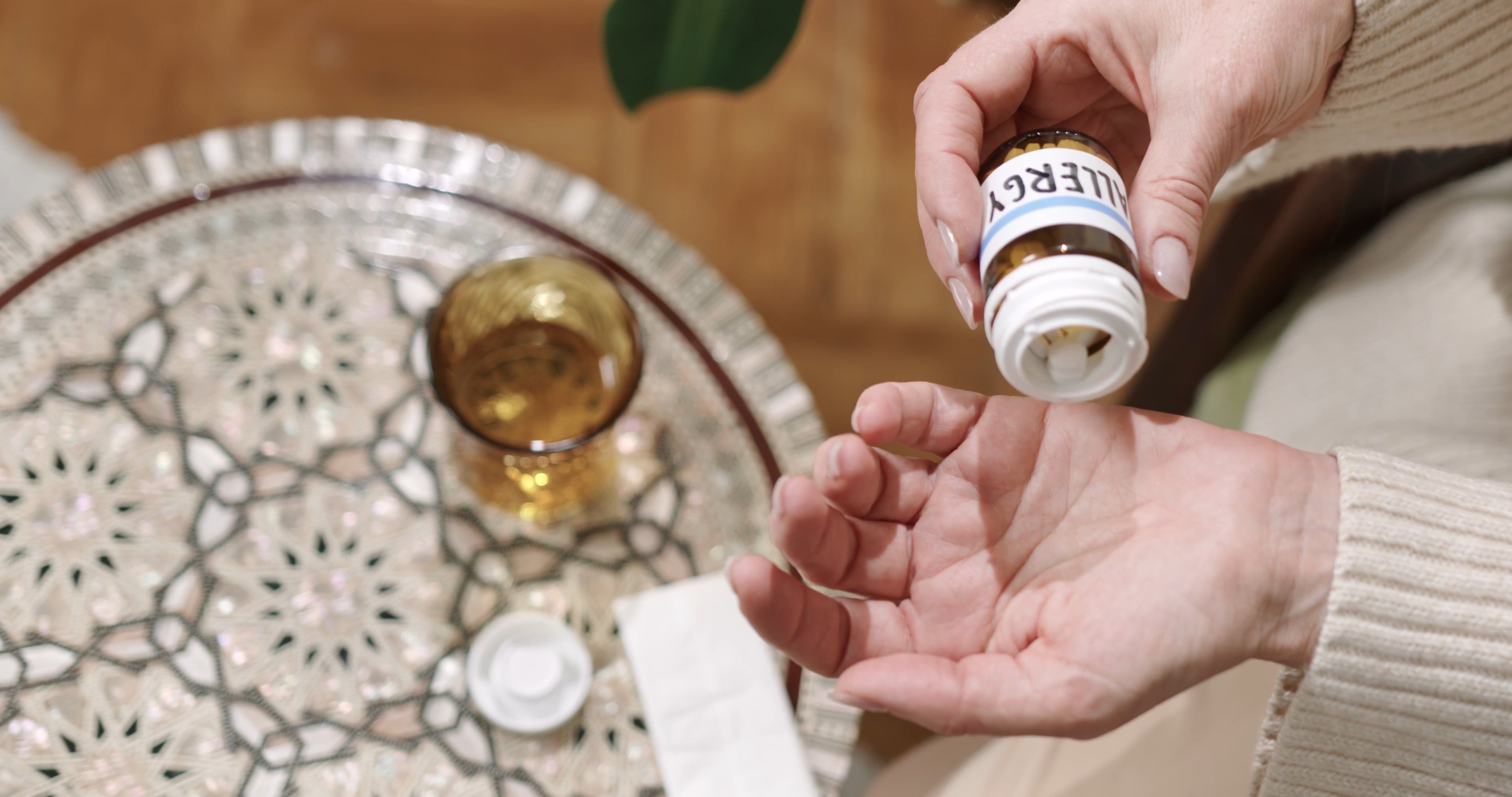 A Person Dinking Medicines For Allergy · Free Stock Video