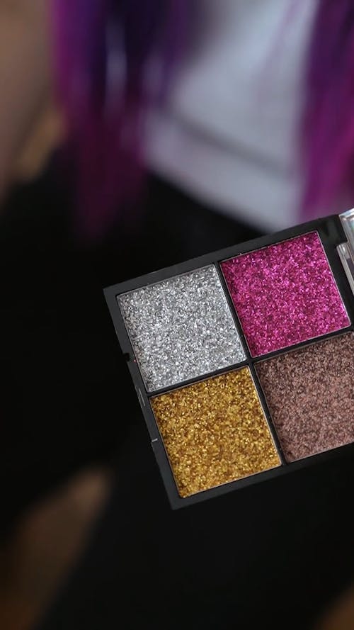 Close-Up View of a Glitter Eyeshadow