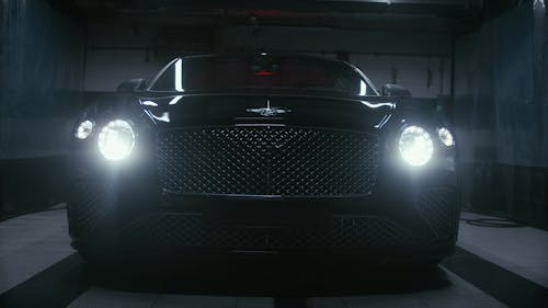 Headlights of a Black Bentley