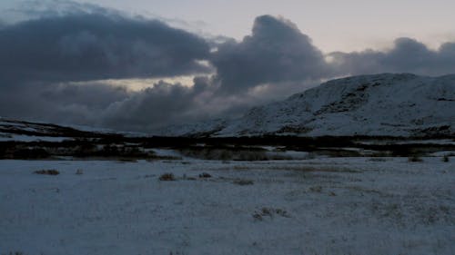Winter Landscape Across the Mountain