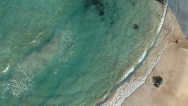 an aerial footage of beach with clear water