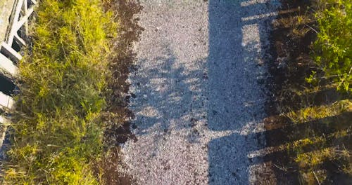 Drone Footage of a Broken Bridge over the River